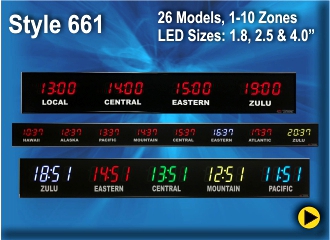 BRG Style 661 Time Zone Clock, World Clock, Zulu Clock